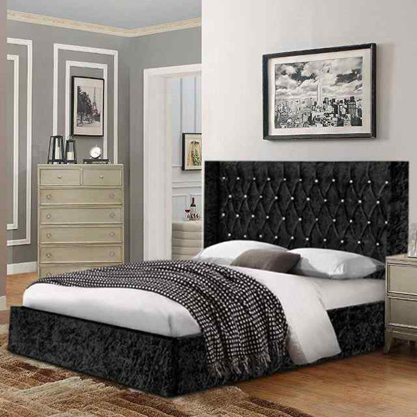 Small double deals velvet bed